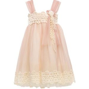 Tulleen toddler girl formal dress / flower girl dress dusty light pink size 4